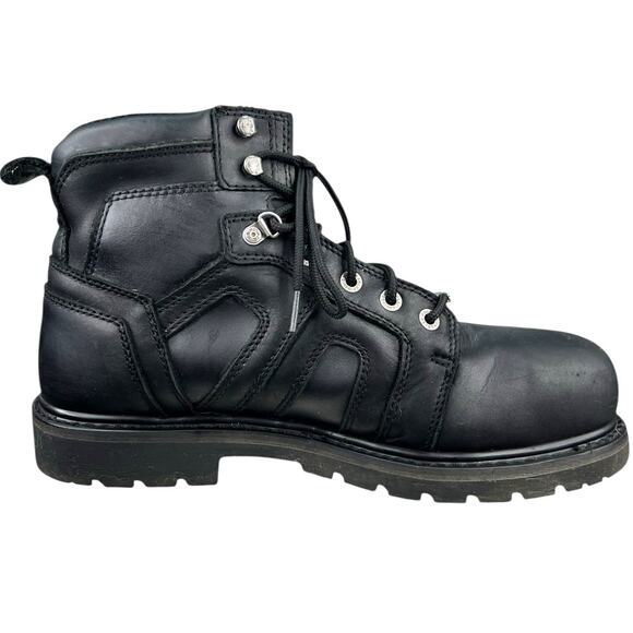 Harley Davidson Men’s Chad Black Leather Steel Toe Moto Boot Size US 12 main image 7